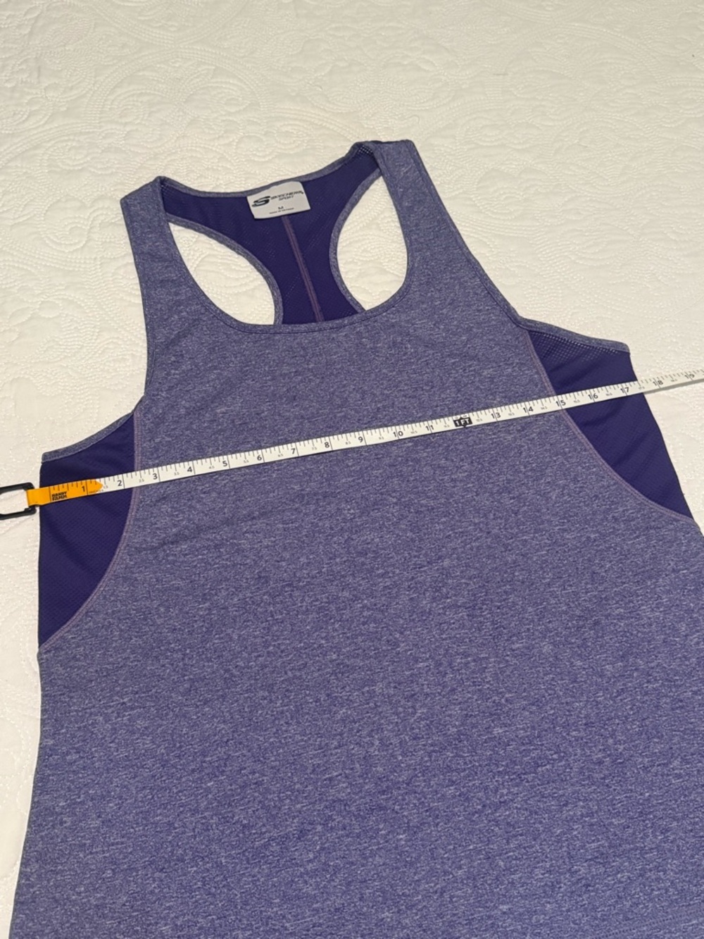 Skechers Heathered Purple Racerback Workout Tank M - Picture 3 of 8